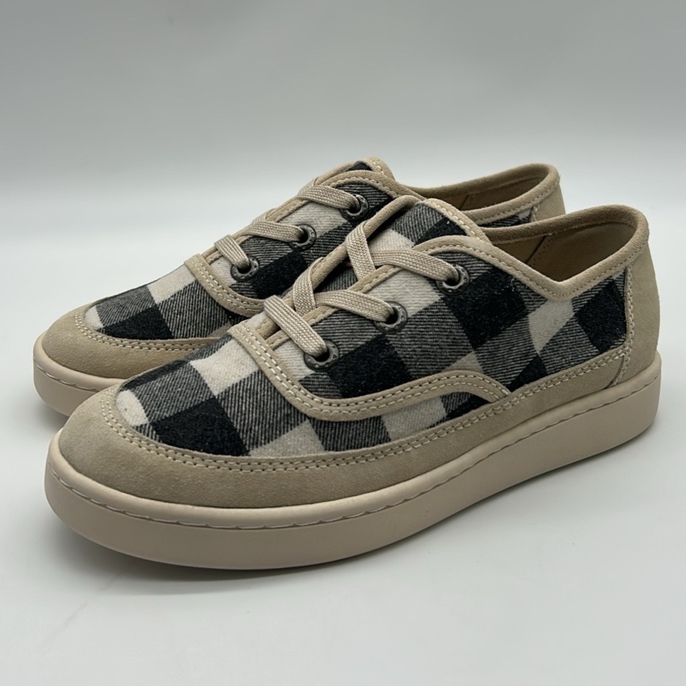 Zodiac Cheezburger Plaid Lace-Up Sneakers Women’s Size 7M Black White Tan NIB - Picture 6 of 11